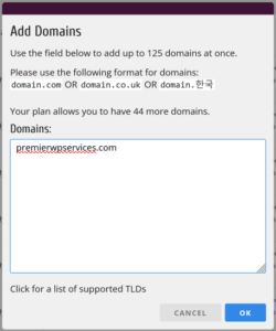 Picture of instruction on how to enter a domain for monitoring on StatusCake